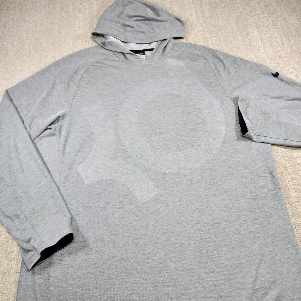 Nike Hoodie Men XXL KD Elite Clutch Pullover Kevin Durant Gray Hooded Wool Blend